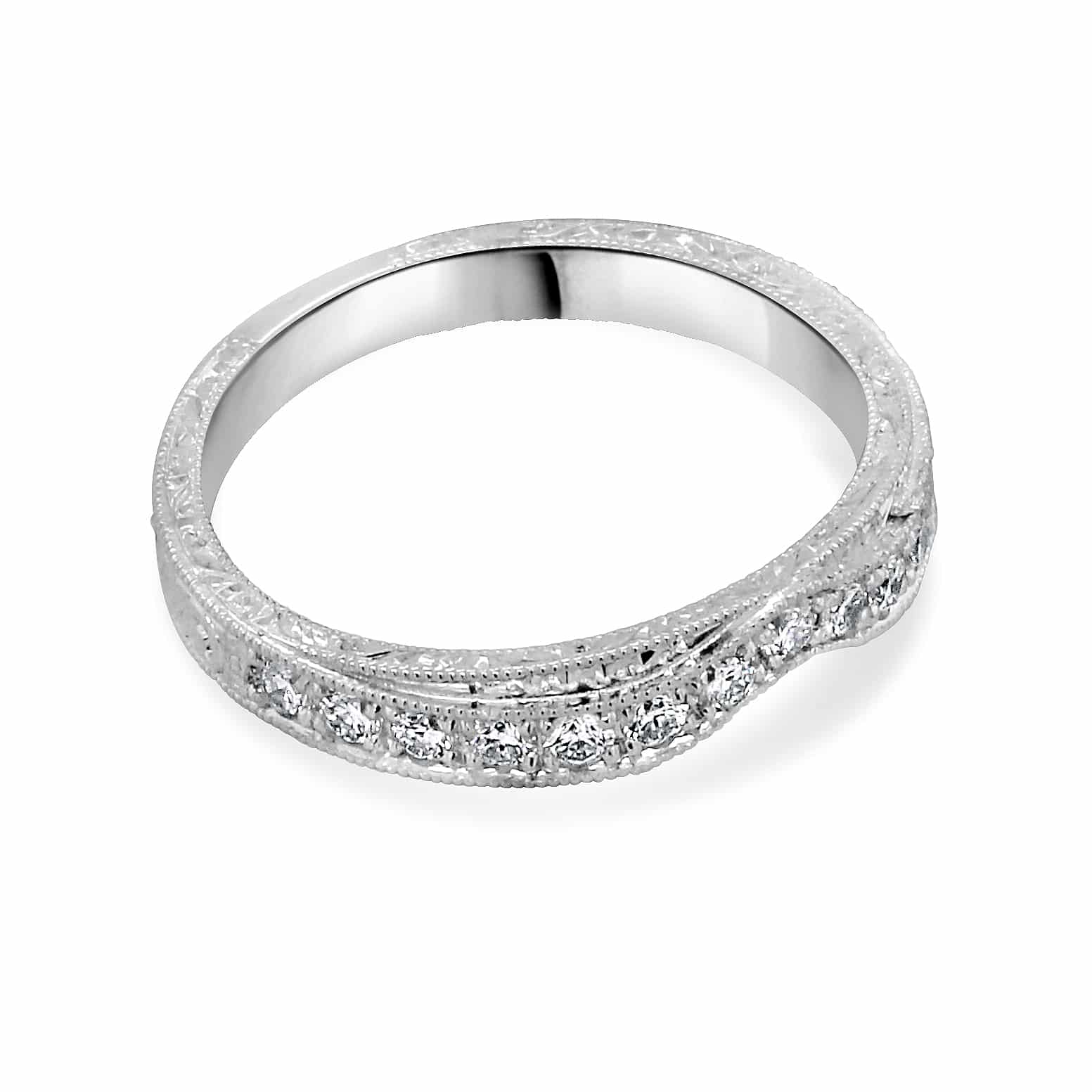 Vintage curved diamond band - OroSpot - Chicago